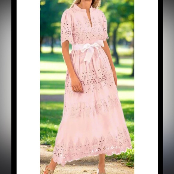 Gretchen‎ Scott Designs Magnifico Heavily Embroidered Lace Eyelet La Di Da Dress